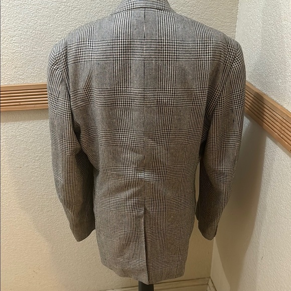 Men’s Club Room 100 % Silk Gingham Classic Blazer Size 44L Jacket! - Picture 8 of 15